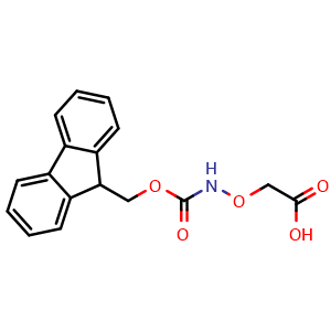 Chemical structure of 2-[(Fmoc-amino)oxy]acetic acid , CAS 123106-21-8, AChemBlock P42137