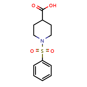 Chemical structure of 1-(Phenylsulfonyl)piperidine-4-carboxylic acid , CAS 122891-92-3, AChemBlock P42141