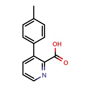 Chemical structure of 3-(4-Methylphenyl)-2-pyridinecarboxylic acid , CAS 1225506-25-1, AChemBlock P42168