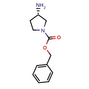 Chemical structure of (S)-1-Cbz-3-amino-pyrrolidine , CAS 122536-72-5, AChemBlock P42170