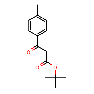 Chemical structure of tert-Butyl b-oxo-4-methylbenzenepropanoate , CAS 122334-39-8, AChemBlock P42172