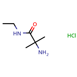 Chemical structure of 2-Amino-N-ethyl-2-methyl-propanamide hydrochloride , CAS 1220039-29-1, AChemBlock P42185