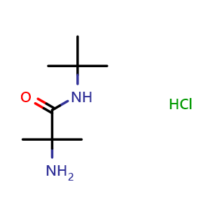 Chemical structure of 2-Amino-N-tert-butyl-2-methyl-propanamide hydrochloride , CAS 1220037-14-8, AChemBlock P42187