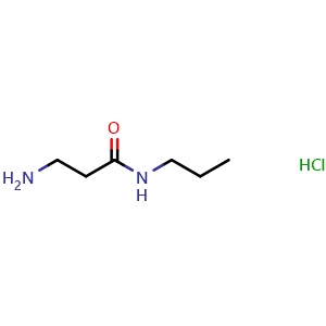 Chemical structure of 3-Amino-N-propylpropanamide hydrochloride , CAS 1220029-56-0, AChemBlock P42190