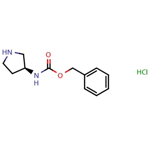 Chemical structure of (S)-3-(Cbz-amino)pyrrolidine hydrochloride , CAS 1217631-74-7, AChemBlock P42226