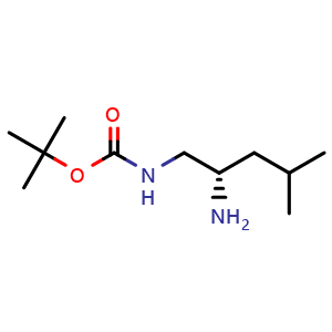 Chemical structure of (S)-tert-Butyl 2-amino-4-methylpentylcarbamate , CAS 1217317-66-2, AChemBlock P42232