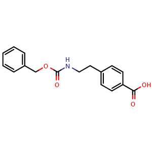 Chemical structure of 4-(2-Cbz-aminoethyl)benzoic acid , CAS 121632-81-3, AChemBlock P42236