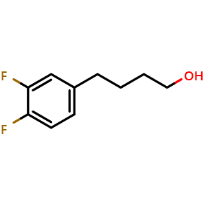 Chemical structure of 3,4-Difluoro-benzenebutanol , CAS 1215948-69-8, AChemBlock P42240