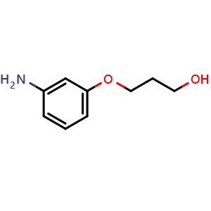 Chemical structure of 3-(3-Aminophenoxy)-1-propanol , CAS 121486-70-2, AChemBlock P42246