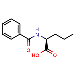 Chemical structure of N-Benzoyl-L-norvaline , CAS 121470-62-0, AChemBlock P42248