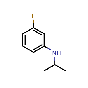 Chemical structure of N-Isopropyl-3-fluoroaniline , CAS 121431-27-4, AChemBlock P42251