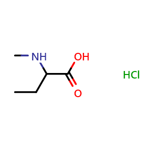 Chemical structure of 2-(Methylamino)butanoic acid hydrochloride , CAS 1214138-93-8, AChemBlock P42253