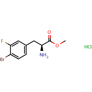 Chemical structure of Methyl 4-bromo-3-fluoro-L-phenylalaninate hydrochloride , CAS 1213483-73-8, AChemBlock P42263