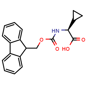 Chemical structure of Fmoc-(S)-2-cyclopropylglycine , CAS 1212257-18-5, AChemBlock P42276