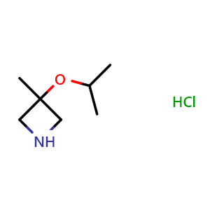 Chemical structure of 3-Methyl-3-(1-methylethoxy)-azetidine hydrochloride , CAS 1211790-78-1, AChemBlock P42278
