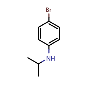 Chemical structure of N-Isopropyl-4-bromoaniline , CAS 121086-19-9, AChemBlock P42284