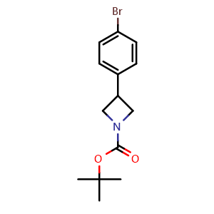 Chemical structure of 1-Boc-3-(4-bromophenyl)azetidine , CAS 1203681-52-0, AChemBlock P42319