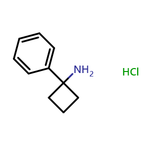 Chemical structure of 1-Phenylcyclobutanamine hydrochloride , CAS 120218-45-3, AChemBlock P42329
