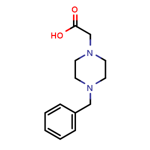 Chemical structure of 4-(Phenylmethyl)-1-piperazineacetic acid , CAS 119929-87-2, AChemBlock P42341