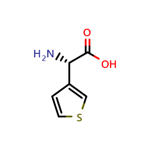 Chemical structure of (S)-a-Amino-3-thiopheneacetic acid , CAS 1194-87-2, AChemBlock P42364