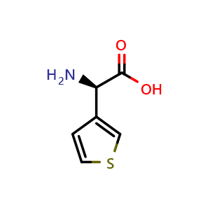 Chemical structure of (R)-2-Amino-2-(thiophen-3-yl)acetic acid , CAS 1194-86-1, AChemBlock P42365