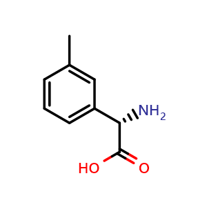 Chemical structure of (S)-a-Amino-3-methyl-benzeneacetic acid , CAS 119397-07-8, AChemBlock P42369