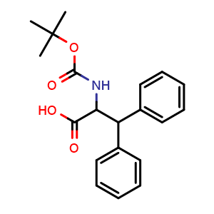 Chemical structure of Boc-3,3-diphenyl-DL-alanine , CAS 119363-63-2, AChemBlock P42372