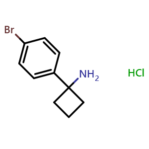 Chemical structure of 1-(4-Bromophenyl)-cyclobutanamine hydrochloride , CAS 1193389-40-0, AChemBlock P42373
