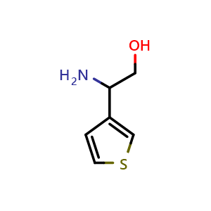 Chemical structure of 2-Amino-2-(thiophen-3-yl)ethan-1-ol , CAS 1183538-72-8, AChemBlock P42431