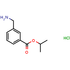 Chemical structure of Isopropyl 3-(aminomethyl)benzoate hydrochloride , CAS 1183045-29-5, AChemBlock P42434