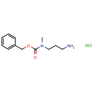 Chemical structure of N1-Cbz-N1-methyl-1,3-propanediamine hydrochloride , CAS 1179362-94-7, AChemBlock P42447