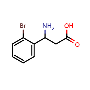 Chemical structure of 3-Amino-3-(2-bromophenyl)propionic acid , CAS 117391-48-7, AChemBlock P42461