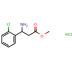 Chemical structure of Methyl b-amino-2-chlorobenzenepropanate hydrochloride , CAS 1171667-89-2, AChemBlock P42468