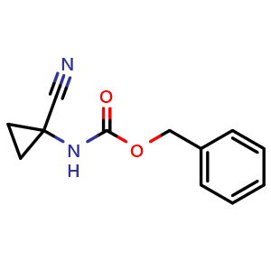 Chemical structure of Cbz-1-Amino-1-cyclopropanecarbonitrile , CAS 1159735-22-4, AChemBlock P42503