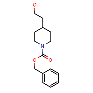Chemical structure of 1-Cbz-4-(2-hydroxyethyl)piperidine , CAS 115909-91-6, AChemBlock P42505