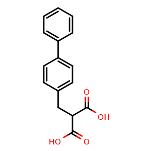 Chemical structure of 2-(Biphenyl-4-ylmethyl)propanedioic acid , CAS 115369-83-0, AChemBlock P42521