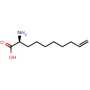 Chemical structure of (2S)-2-Amino-9-decenoic acid , CAS 115042-85-8, AChemBlock P42531