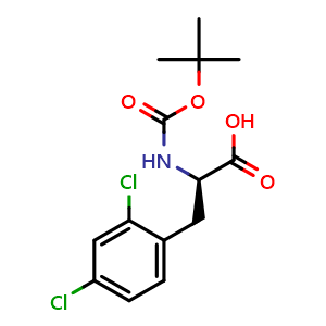 Chemical structure of Boc-2,4-Dichloro-D-phenylalanine , CAS 114873-12-0, AChemBlock P42537