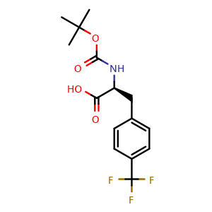 Chemical structure of Boc-4-Trifluoromethyl-L-phenylalanine , CAS 114873-07-3, AChemBlock P42538