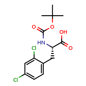 Chemical structure of Boc-2,4-Dichloro-L-phenylalanine , CAS 114873-04-0, AChemBlock P42540
