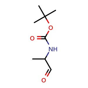 Chemical structure of tert-Butyl (1-oxopropan-2-yl)carbamate , CAS 114857-00-0, AChemBlock P42542