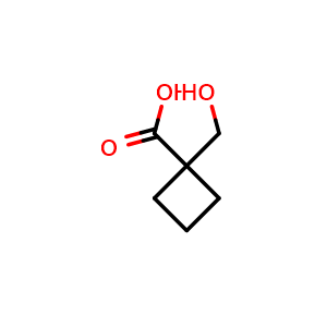 Chemical structure of 1-(Hydroxymethyl)cyclobutanecarboxylic acid , CAS 114671-90-8, AChemBlock P42552