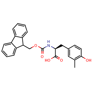 Chemical structure of N-Fmoc-3-methyl-L-tyrosine , CAS 1145678-51-8, AChemBlock P42557
