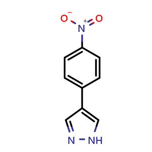 Chemical structure of 4-(4-Nitrophenyl)-1H-pyrazole , CAS 114474-26-9, AChemBlock P42560