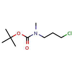 Chemical structure of tert-Butyl 3-chloropropyl(methyl)carbamate , CAS 114326-14-6, AChemBlock P42567