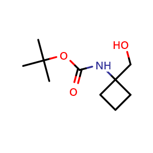 Chemical structure of N-Boc-1-(hydroxymethyl)cyclobutylamine , CAS 1142211-17-3, AChemBlock P42568