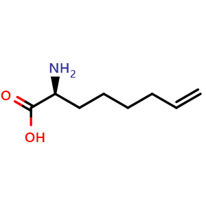 Chemical structure of (2S)-2-Amino-7-octenoic acid , CAS 1140737-02-5, AChemBlock P42572