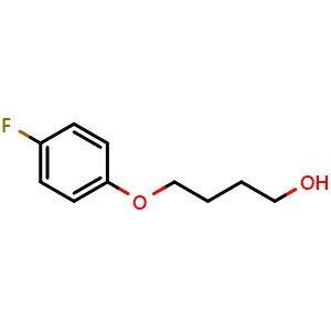 Chemical structure of 4-(4-Fluorophenoxy)-1-butanol , CAS 1135034-30-8, AChemBlock P42582