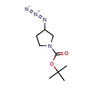Chemical structure of N-Boc-3-azido-pyrrolidine , CAS 113451-52-8, AChemBlock P42583
