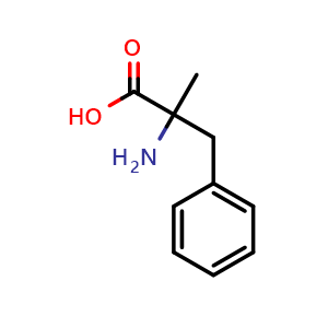 Chemical structure of 2-Amino-2-methyl-3-phenylpropionic acid , CAS 1132-26-9, AChemBlock P42590